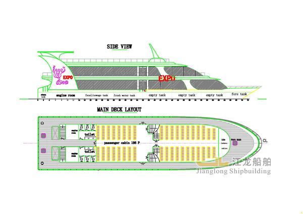 40m tourism boat drawing 1