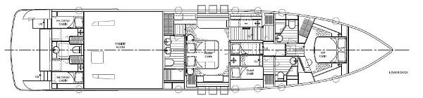 Aqualiner 77 Lower Deck Layout Plan