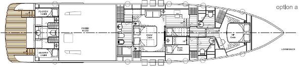 Aqualiner 77 Lower Deck Option A Layout Plan
