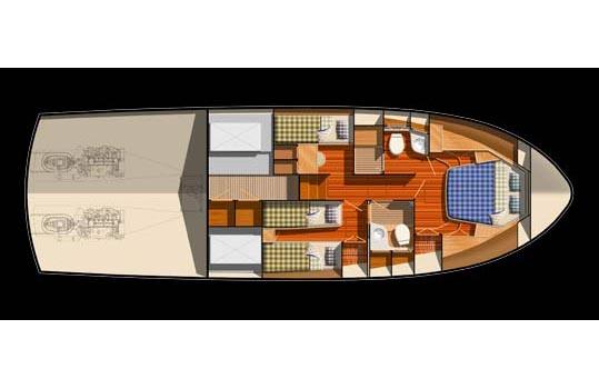 Optional 3 stateroom arrangement.