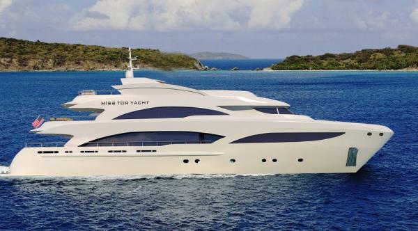 Miss Tor Yacht 130 Tri-Deck Side View