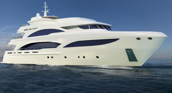 Miss Tor Yacht 130 Tri-Deck Side View