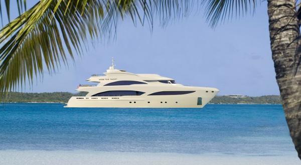 Miss Tor Yacht 130 Tri-Deck Side View