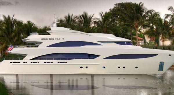Miss Tor Yacht 130 Tri-Deck Side View