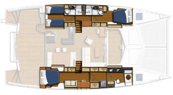 Leopard 58 Lower Deck 3 Cabin Layout Plan