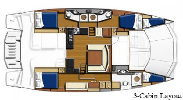 Leopard 51 PC 3 Cabin Layout Plan