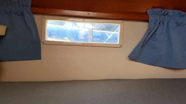 Forward cabin hull port.