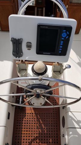 Instrumentation at cockpit helm position.