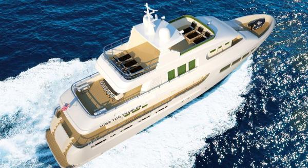 Miss Tor Yacht Trawler 130 Aerial View