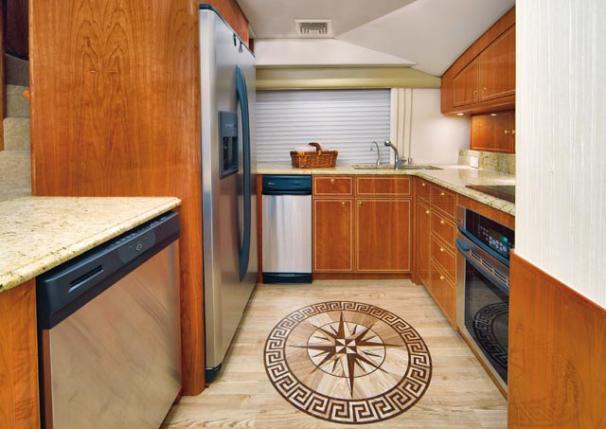 Enclosed bridge galley shown.