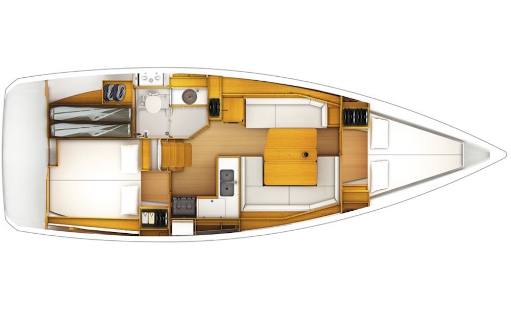 Jeanneau Sun Odyssey 389 interior layout