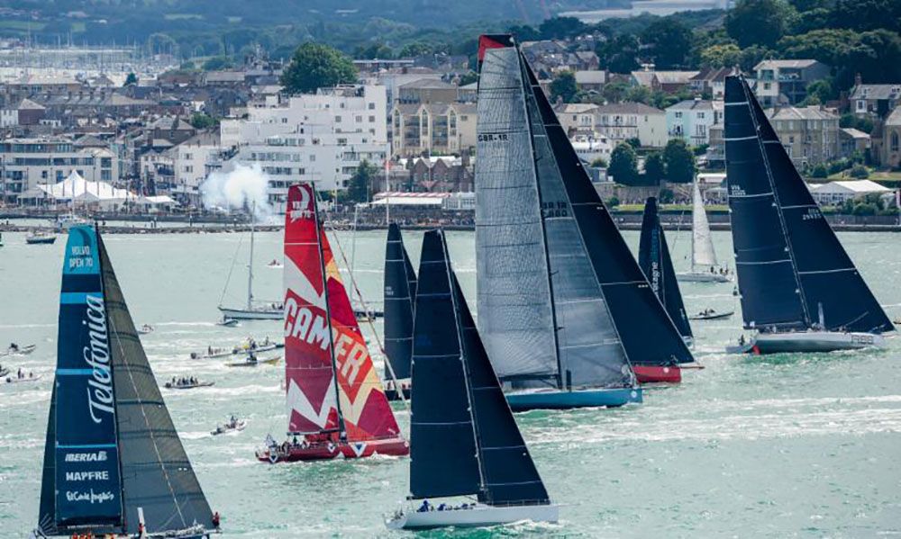 Bigger boats could be a more common sight on the startline in future Fastnet Race. Photo Rolex/Kurt Arrigo.
