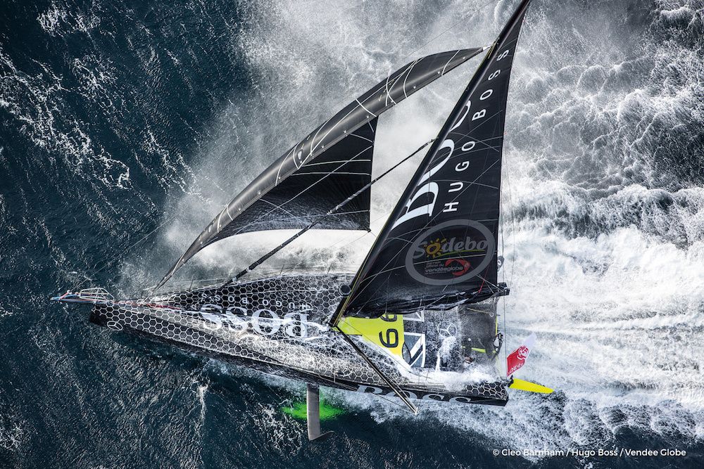 Alex Thomson's Hugo Boss is lying second in the Vendee Globe race