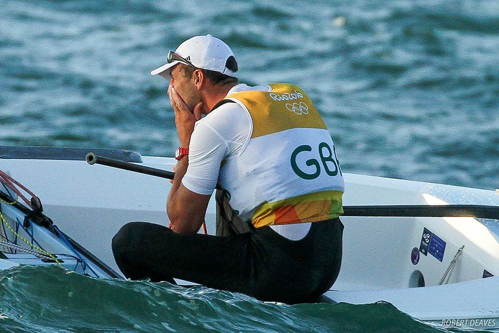 Giles Scott gold Olympic medal in Rio 2016. Photo Robert Deaves/Finn Class.