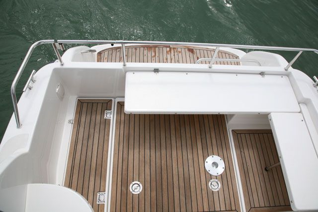 Sports fishing boat deck
