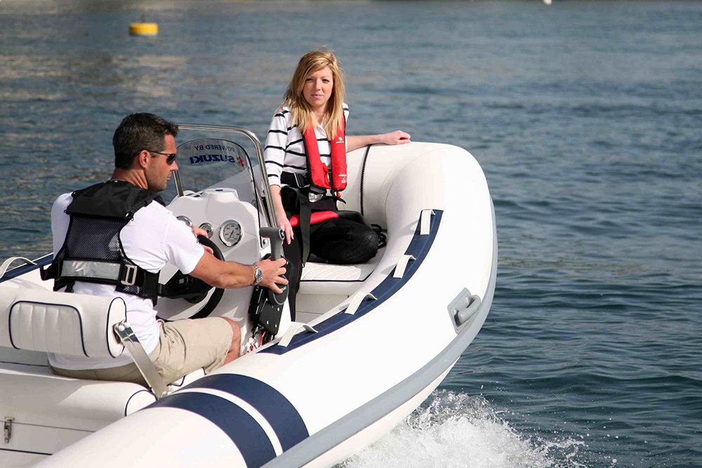 Test driving a powerboat