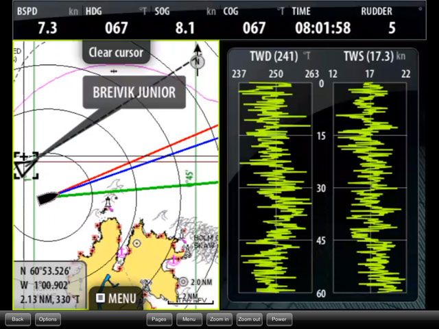 AIS on split screen chartplotter