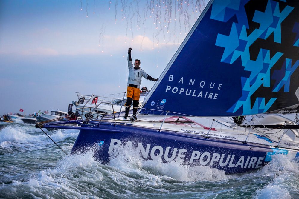 Finish arrival of Armel Le Cleac’h Vendee Globe 2016-17