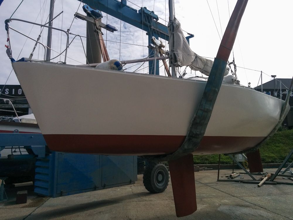 Yacht being launched