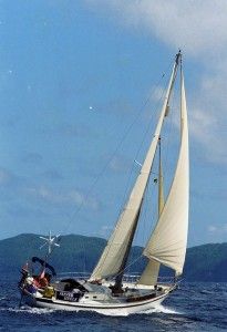 A Tradewind 35, one of 13 traditional long keeled production yachts of the type approved for the 2018 Golden Globe Race.