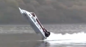 Powerboat backflip Lake Consiton