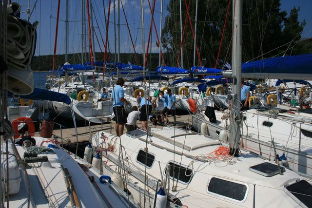 Charter boats in a marina