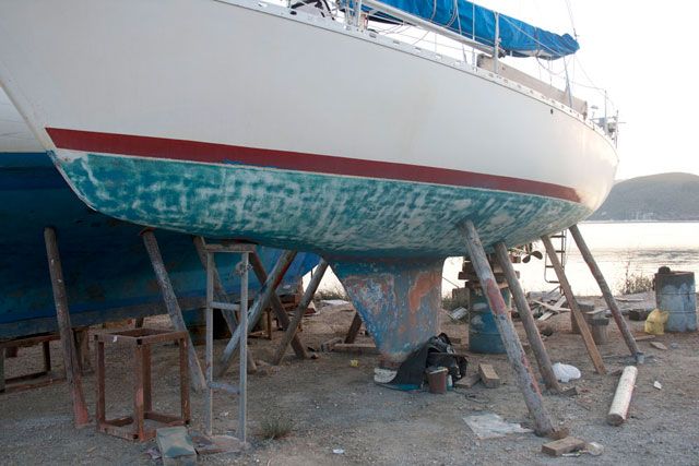 Hull of yacht