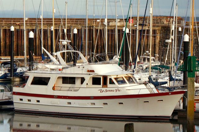 Powerboat in a marina