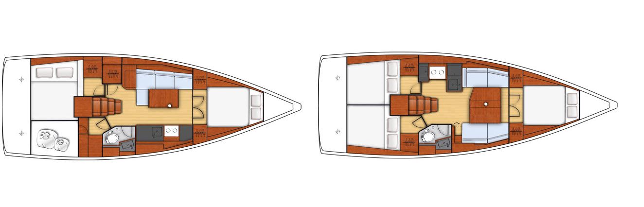 Beneteau Oceanis 38.1 layout diagrams