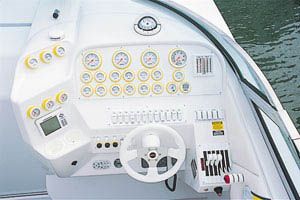 Gauges and levers, all Gaffrig, including a 100-mph speedometer, were arranged so they could be seen at a glance.