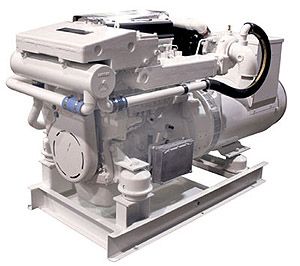Featuring the company's new electronic control unit, the generator has four valves per cylinder and uses high-pressure common rail electronic fuel injection technology.