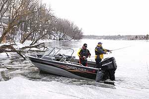 Keep your motor tilted down in the water during freezing temperatures to keep the water pump from icing over.