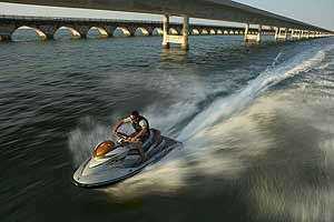 The ultimate boy-racer watercraft, the Sea-Doo RXP-X combines a supercharged, 255-hp engine with a nimble runabout hull. The result is furious acceleration and razor-sharp handling.