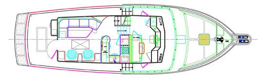 Standard cabin layout for the Selene 49.