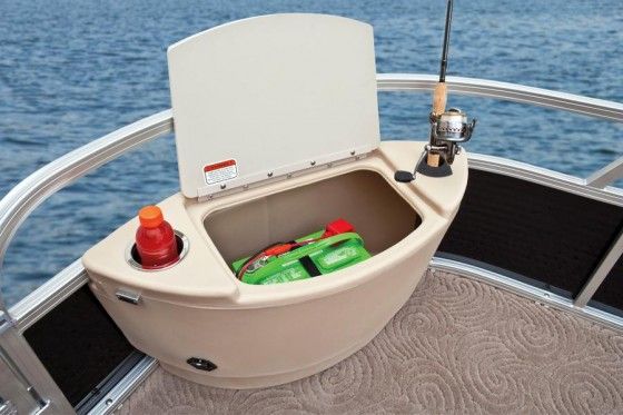 tackle center on pontoon boat