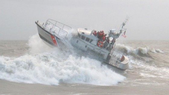 coast guard boat in rough weather
