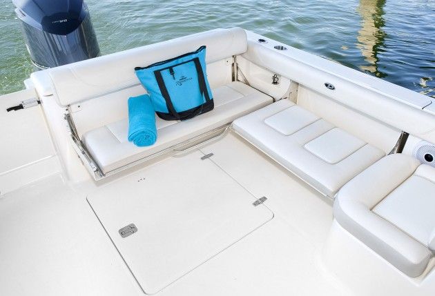 A photo of the Pursuit DC 265's aft cockpit.