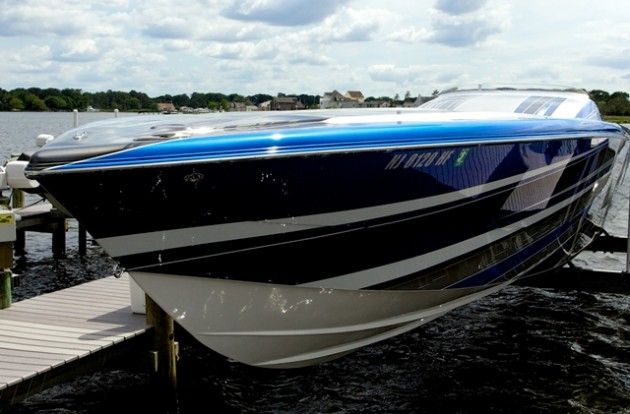 This stunning new SL 52 went to a longtime performance-boat owner in New Jersey. Photo by Tim Sharkey.
