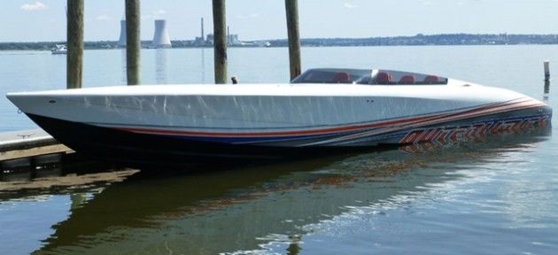 The buyer of this new SV 43 used his existing 1,200-hp Teague Custom Marine engines to power the boat.