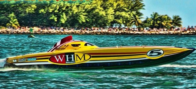 Naturally aspirated 800-hp engines developed for the Superboat-class <em>WHM Motorsports</em> team will be offered in more manageable form to high-performance pleasure-boat owners. Photo by <a href="http://naplesimage.com">Jay Nichols/Naples Image</a>.</em>