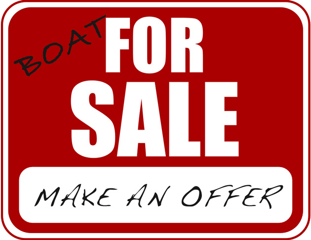 Boat for sale sign