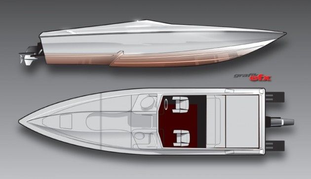 Whether ordered with stern-drive power or outboards, the 29 Savage will be Active Thunder’s answer to performance center-consoles. Renderings by Chris Dilling/Grafik EFX.