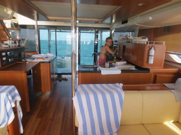 MarineMax 484 powercat galley