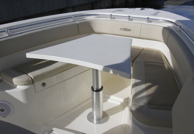 A photo of the Cobia 277 CC forward table.