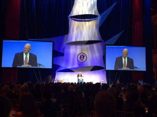 Director of National Intelligence James R. Clapper speaks about the United States Coast Guard's importance as an intelligence-gathering tool. Photo by Gary Reich