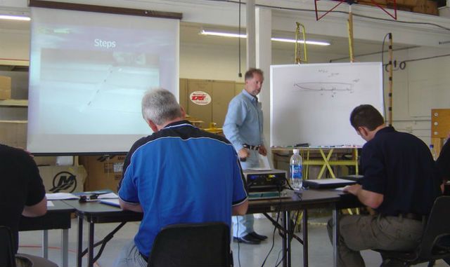 Tres Martin leads the classroom portion of a course in Lake Havasu City, Ariz.
