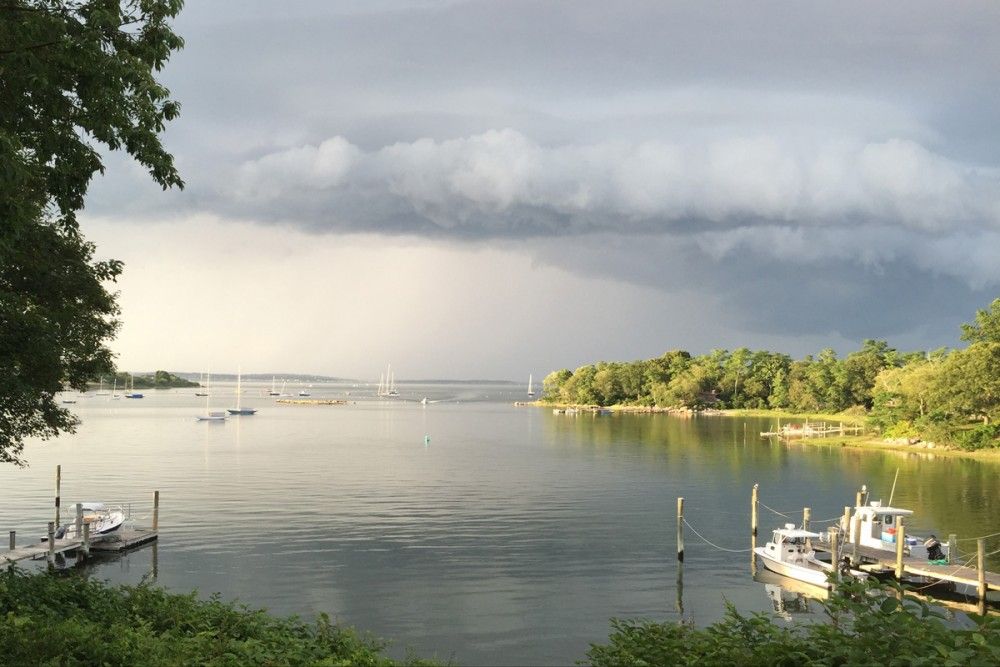 West Harbor Fishers Island NY thunderstorm on its way