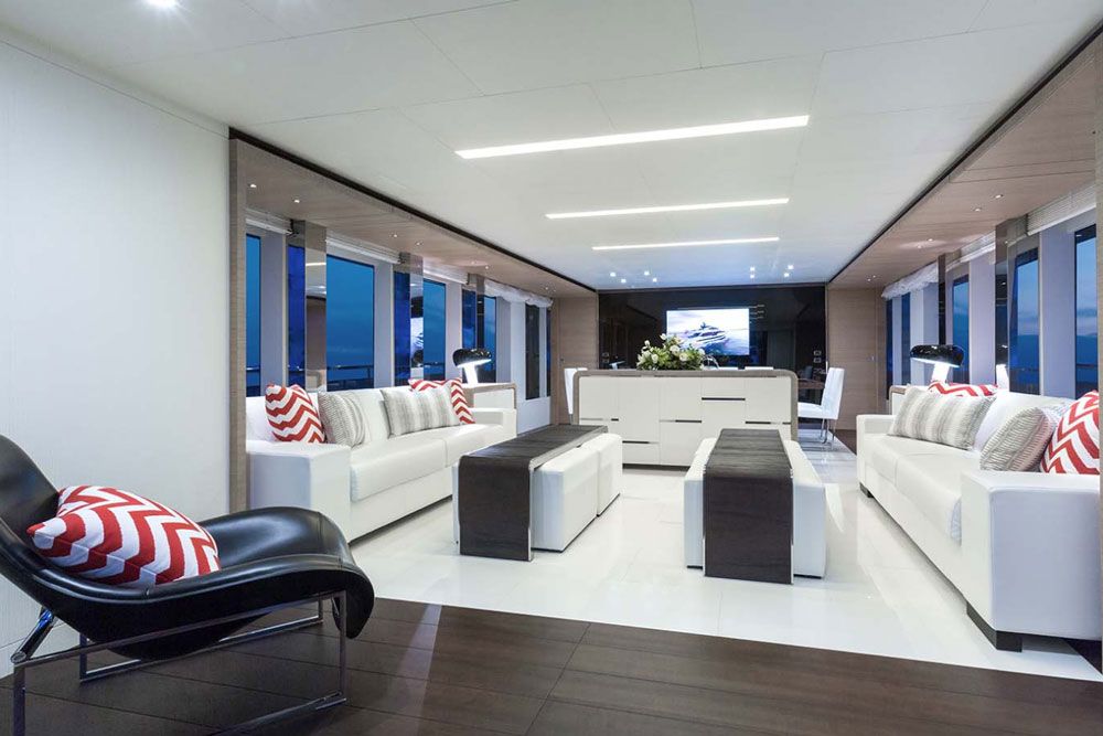 Interiors by Cristiano Gatto Design are brought to life by Astondoa's custom in-house furnishings division, and each vessel is personalized to the owner’s tastes and requirements. As Astondoa states, “excellence and individuality are the goals” and each yacht is as unique as a fingerprint.