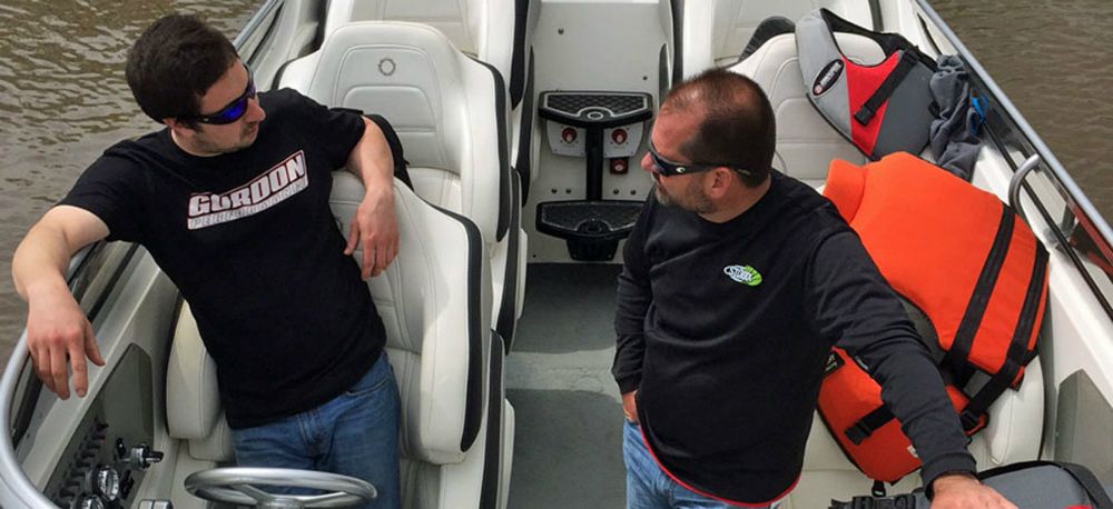 Alan Gordon of Gordon Performance and Mike Griffiths of Mercury Racing put the 47-footer through its first sea-trial.