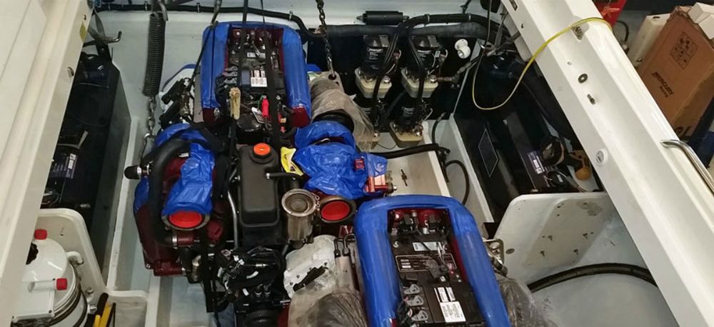 Robertson said he expects the twin 1,350-hp engines to get the boat to 150 mph before he sends the 42-footer to its home in Sweden.